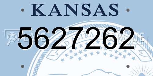 5627262 Kansas License Plate
