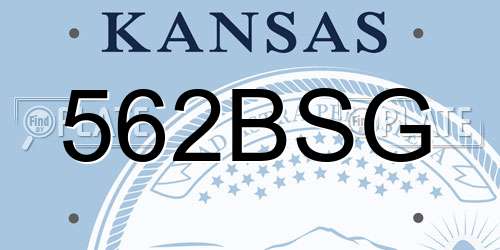 562BSG Kansas License Plate