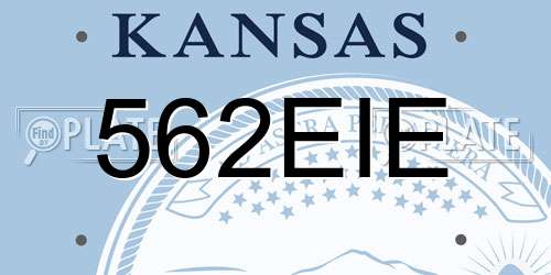 562EIE Kansas License Plate