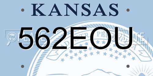 562EOU Kansas License Plate