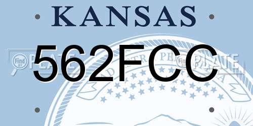 562FCC Kansas License Plate