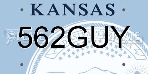 562GUY Kansas License Plate