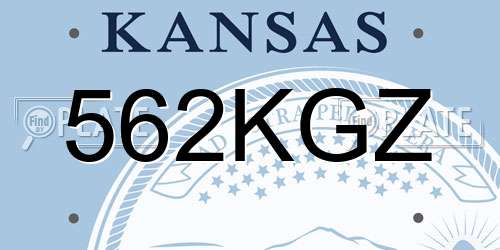 562KGZ Kansas License Plate