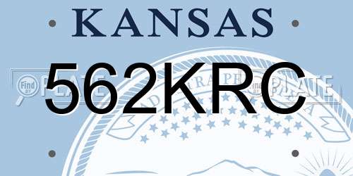 562KRC Kansas License Plate