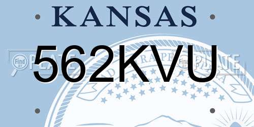 562KVU Kansas License Plate