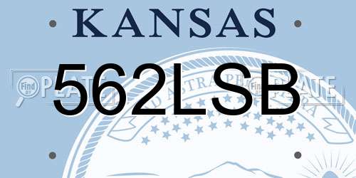 562LSB Kansas License Plate