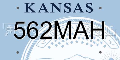 562MAH Kansas License Plate