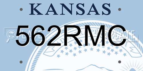 562RMC Kansas License Plate