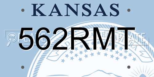 562RMT Kansas License Plate