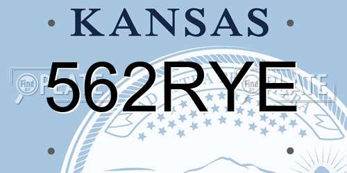 562RYE Kansas License Plate