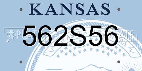 562S56 Kansas License Plate