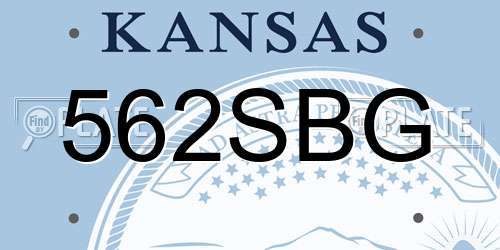 562SBG Kansas License Plate