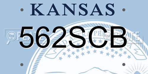 562SCB Kansas License Plate