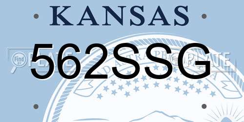 562SSG Kansas License Plate