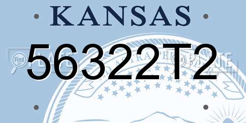 56322T2 Kansas License Plate