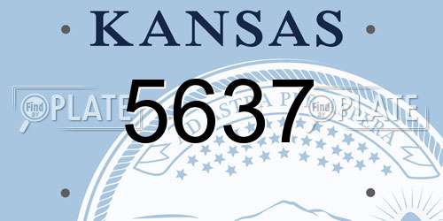 5637 Kansas License Plate