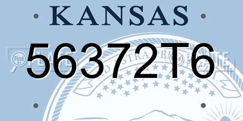 56372T6 Kansas License Plate