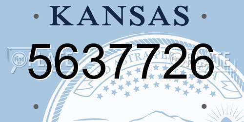 5637726 Kansas License Plate