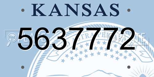 5637772 Kansas License Plate