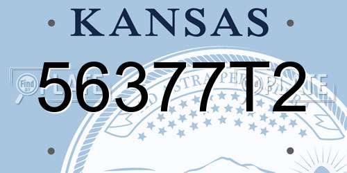 56377T2 Kansas License Plate