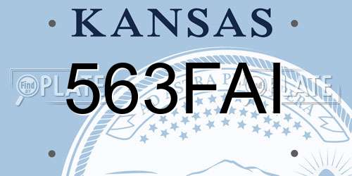 563FAI Kansas License Plate