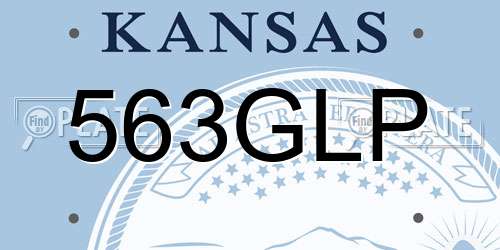 563GLP Kansas License Plate