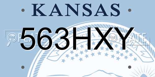 563HXY Kansas License Plate