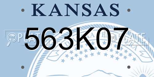 563K07 Kansas License Plate