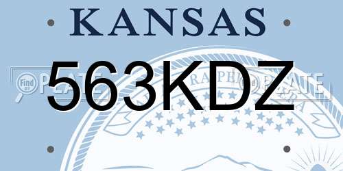 563KDZ Kansas License Plate