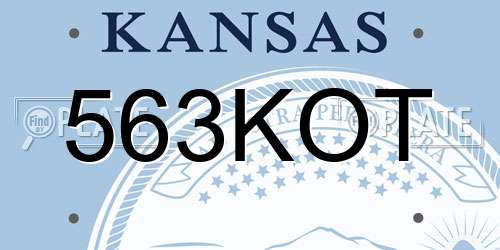 563KOT Kansas License Plate
