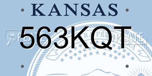 563KQT Kansas License Plate