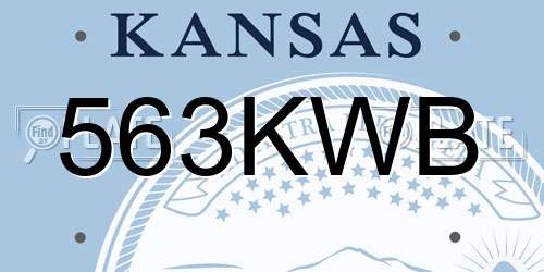 563KWB Kansas License Plate