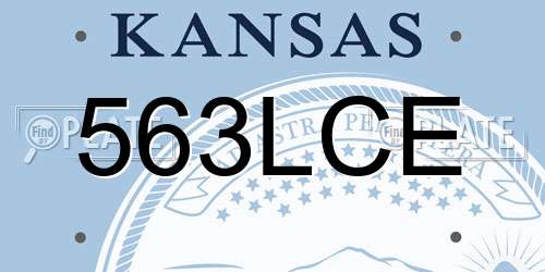 563LCE Kansas License Plate