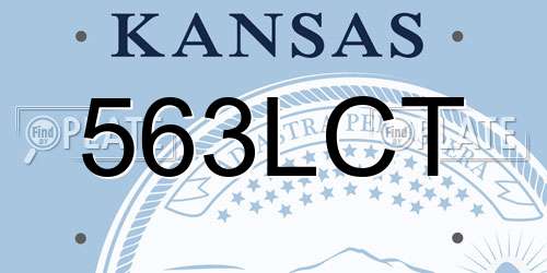 563LCT Kansas License Plate