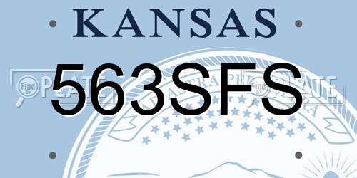 563SFS Kansas License Plate