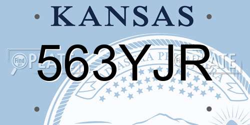 563YJR Kansas License Plate