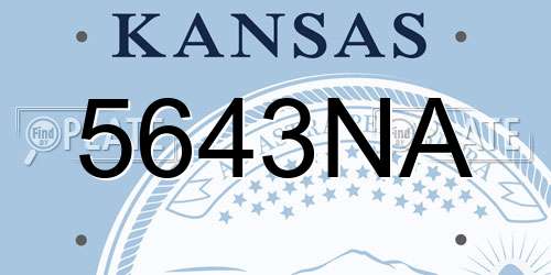 5643NA Kansas License Plate
