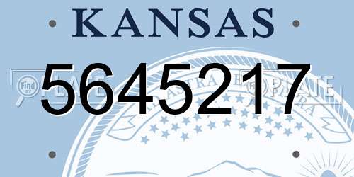 5645217 Kansas License Plate