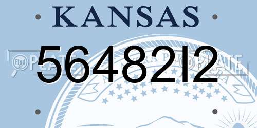 56482I2 Kansas License Plate