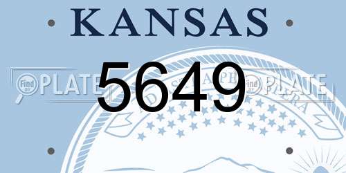 5649 Kansas License Plate