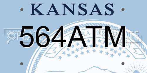 564ATM Kansas License Plate
