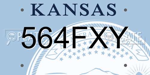 564FXY Kansas License Plate
