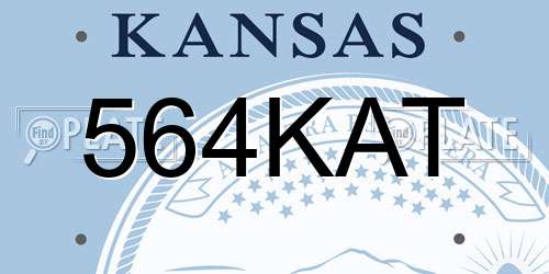 564KAT Kansas License Plate
