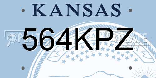564KPZ Kansas License Plate