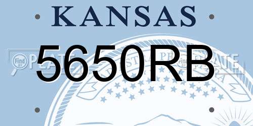 5650RB Kansas License Plate