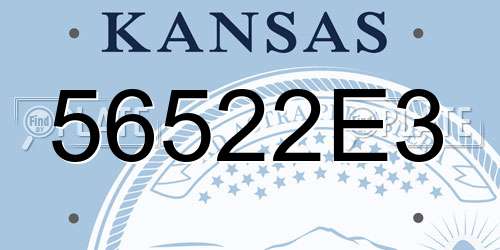 56522E3 Kansas License Plate