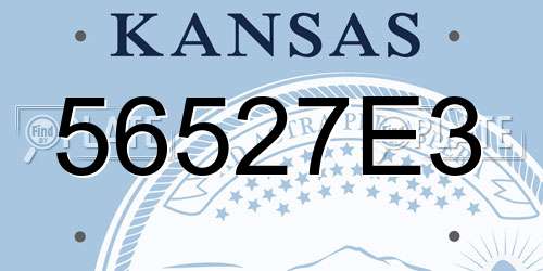 56527E3 Kansas License Plate