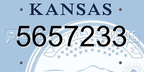 5657233 Kansas License Plate