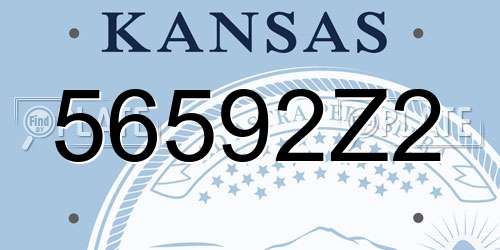 56592Z2 Kansas License Plate