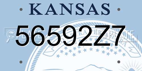 56592Z7 Kansas License Plate